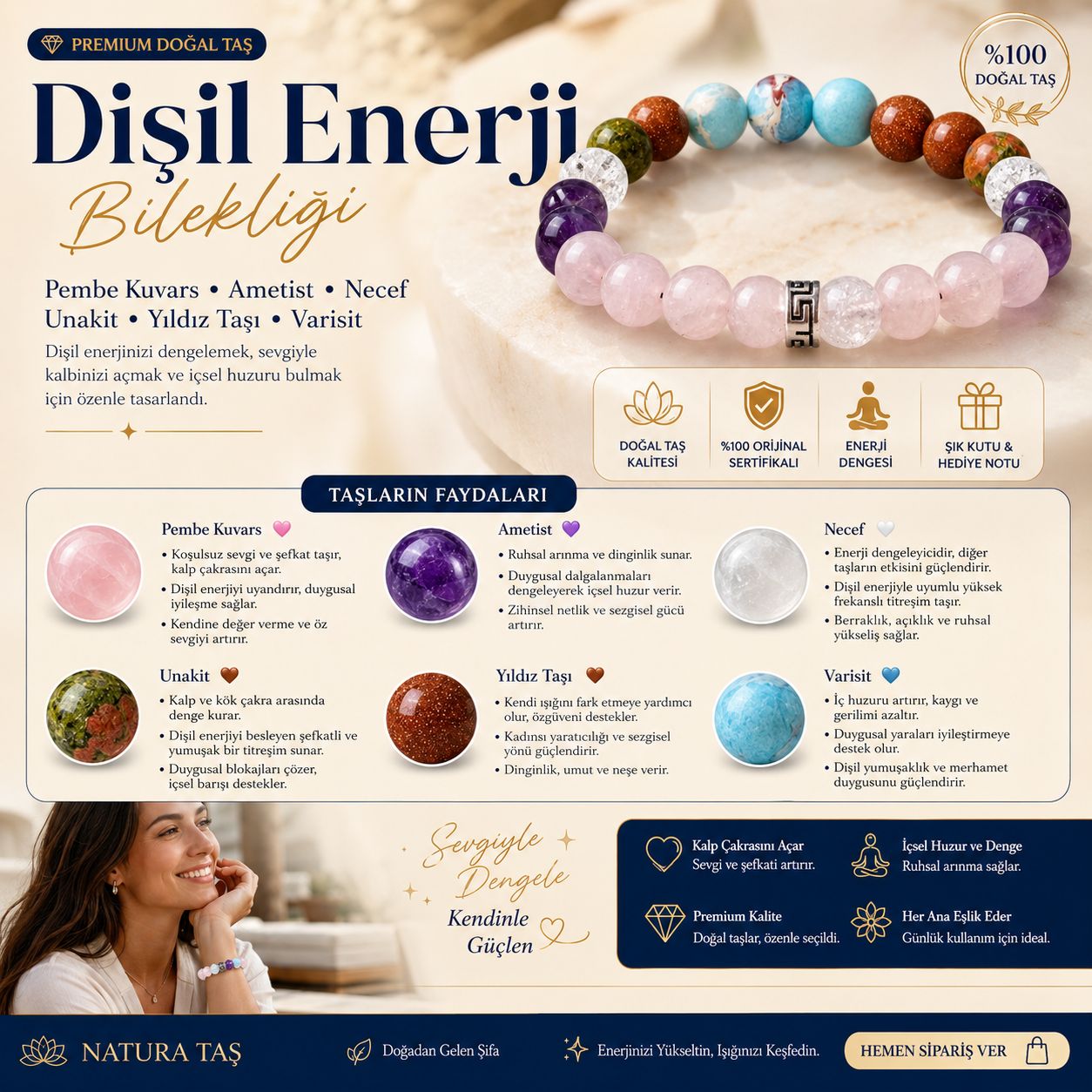 Dişil Enerji Bilekliği