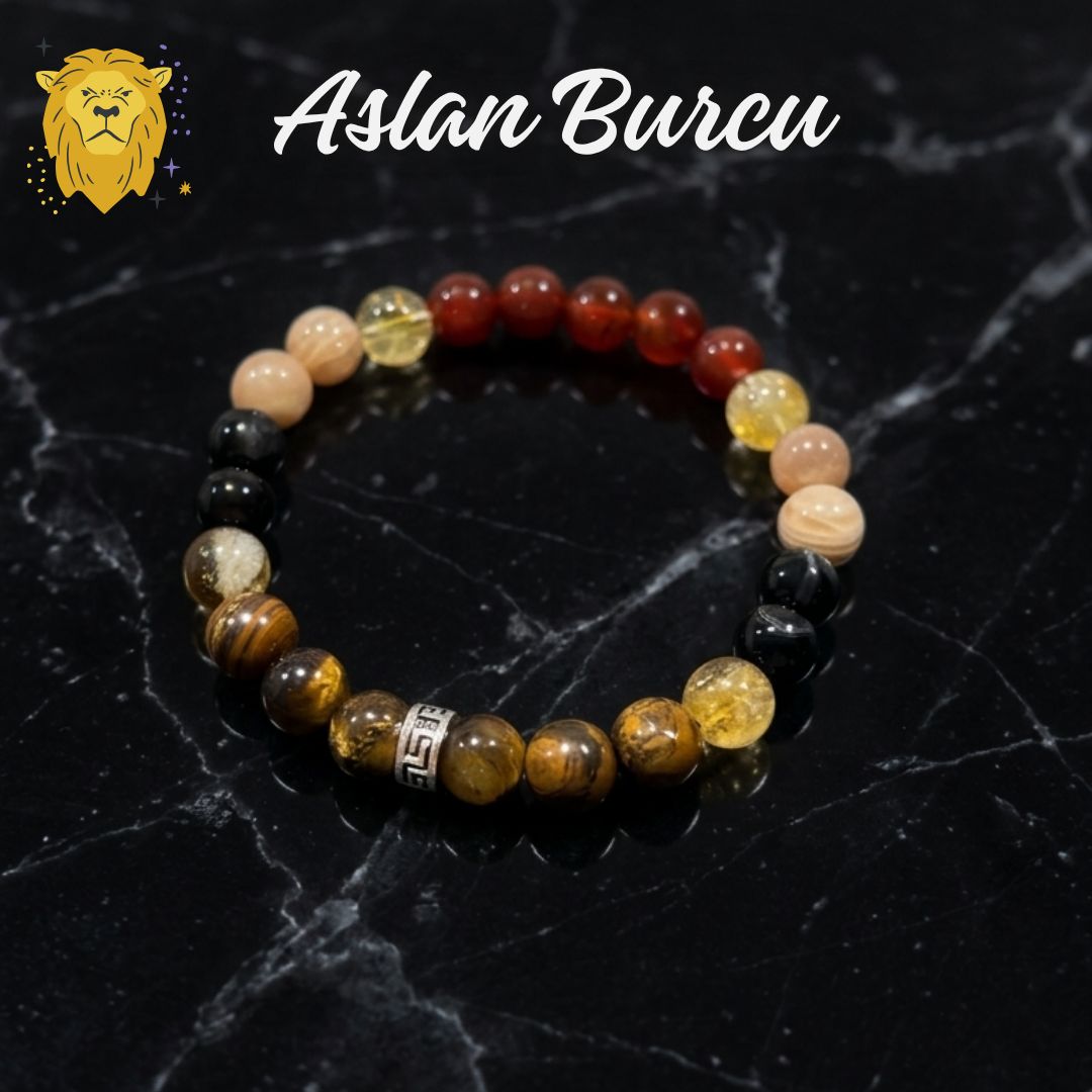 Aslan Burcu Doğal Taş Bilekliği | Burç Koleksiyonu