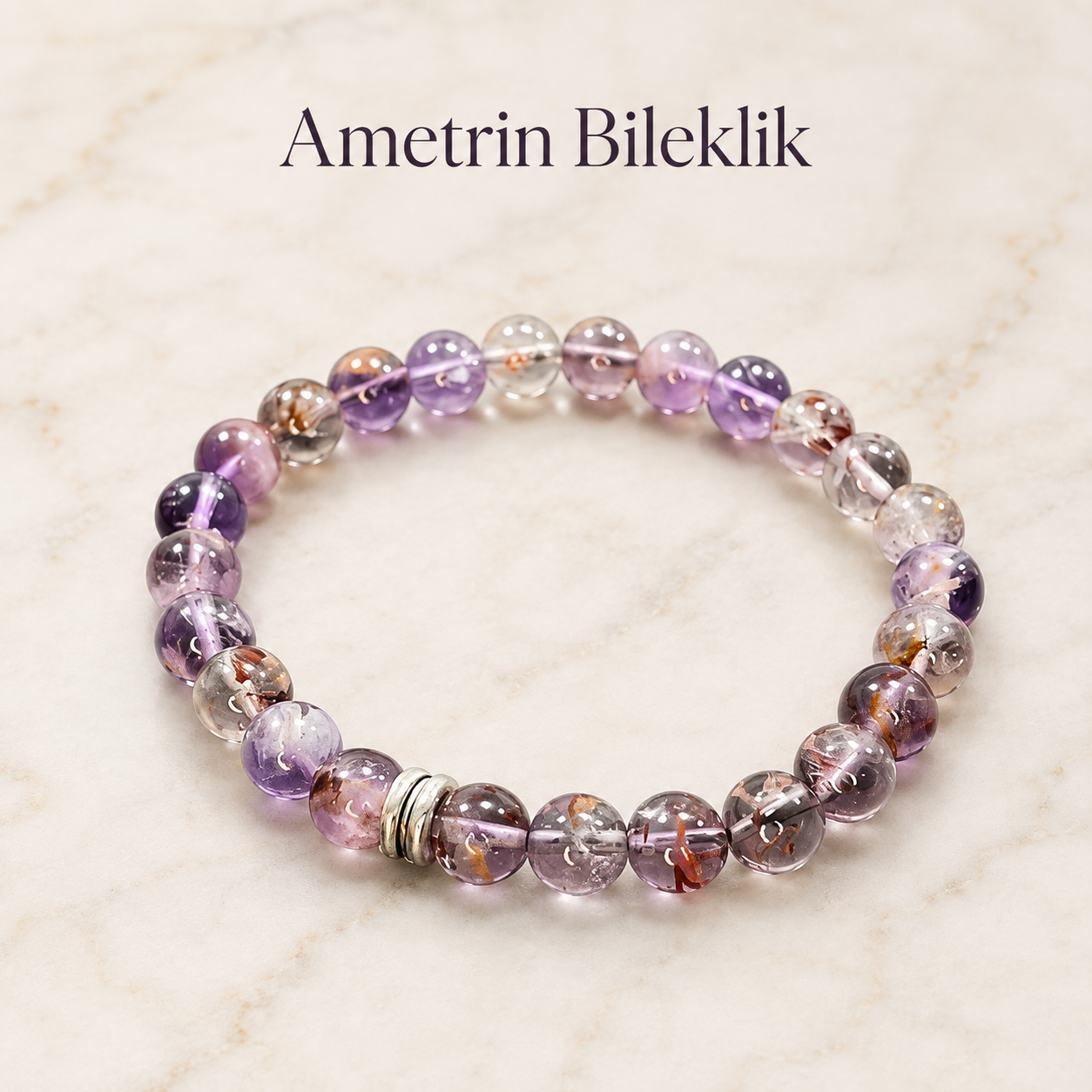 Ametrin Doğal Taş Bileklik