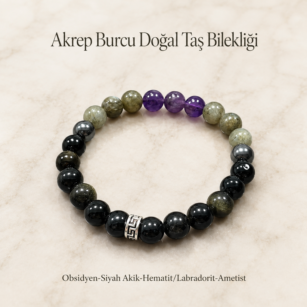 Akrep Burcu Doğal Taş Bilekliği | Burç Koleksiyonu
