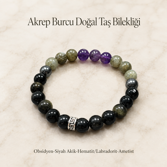 Akrep Burcu Doğal Taş Bilekliği | Burç Koleksiyonu