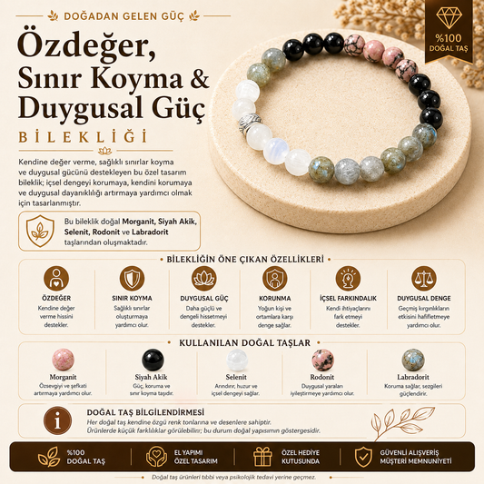 💗 Özdeğer, Sınır Koyma & Duygusal Güç Bilekliği 💗