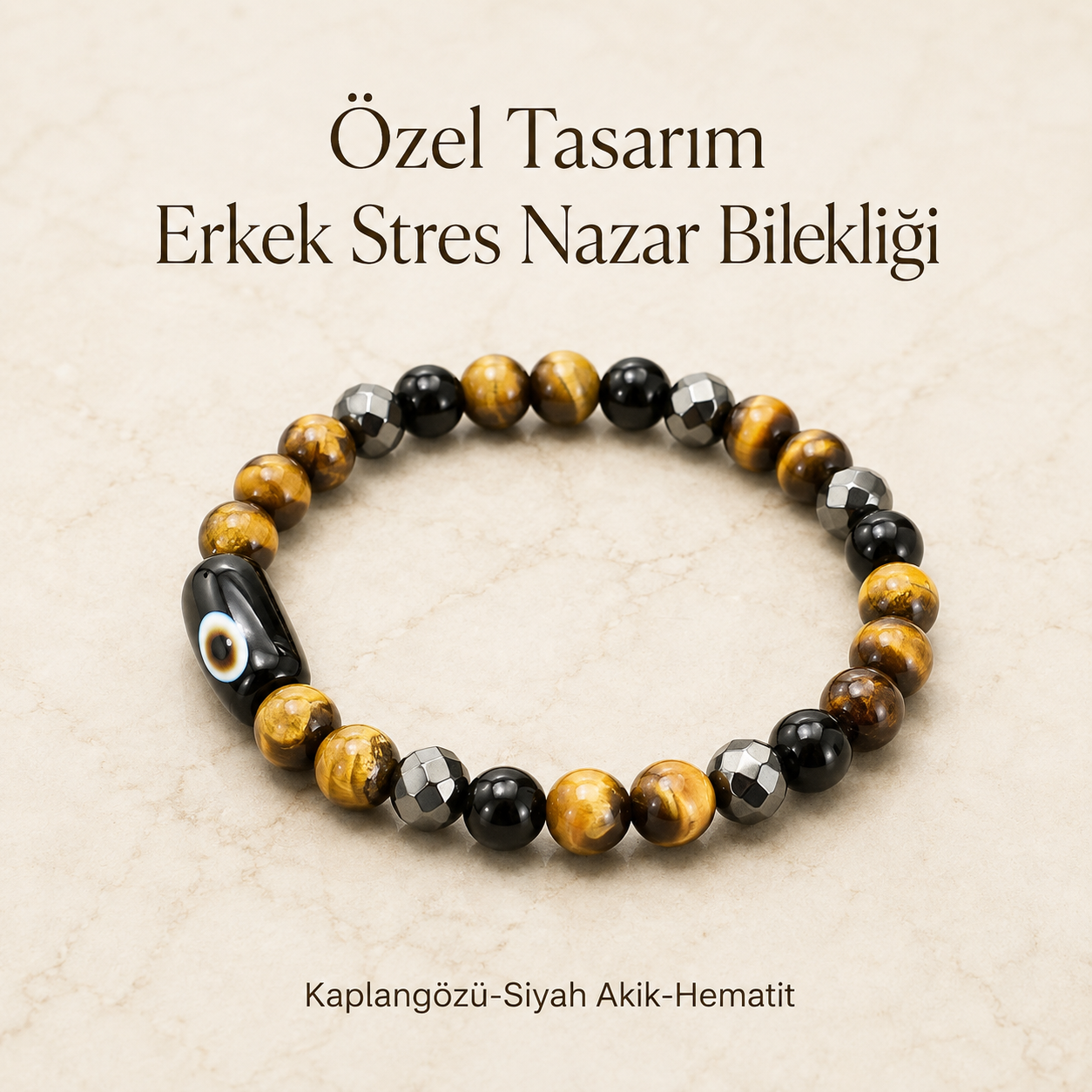 Erkek Stres, Nazar Tasarım Bileklik