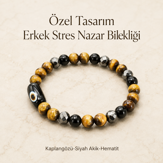 Erkek Stres, Nazar Tasarım Bileklik