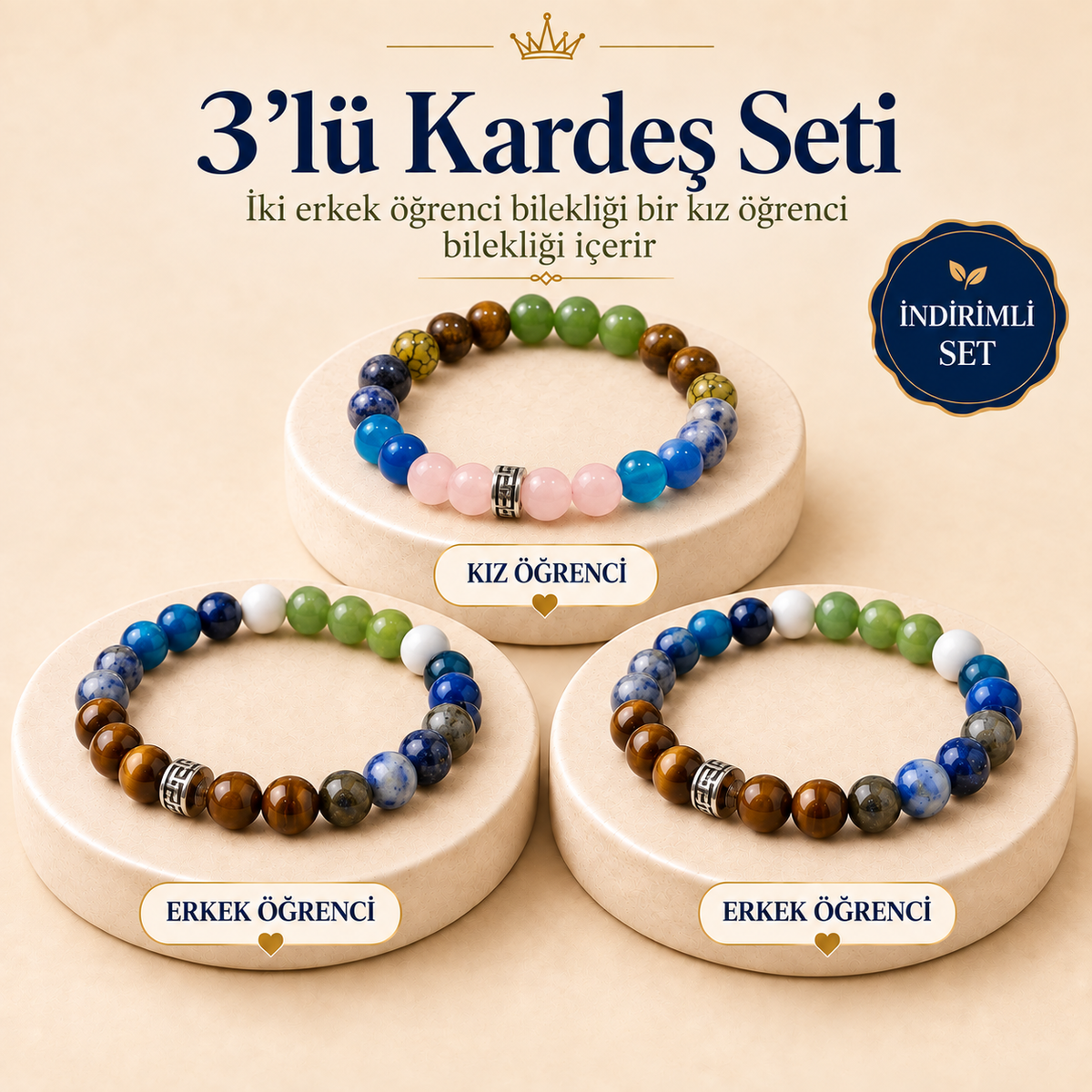 3’lü Öğrenci Bilekliği Seti
