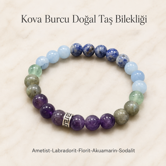 Kova Burcu Doğal Taş Bilekliği  | Burç Koleksiyonu