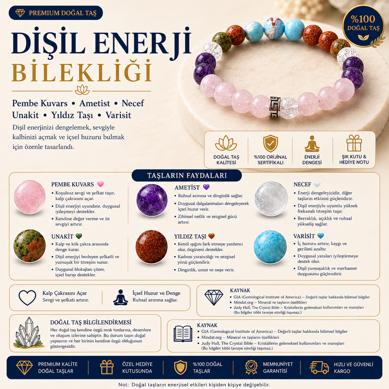 Dişil Enerji Bilekliği