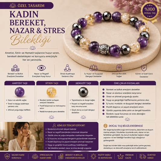 Kadın Bereket, Nazar & Stres Bilekliği