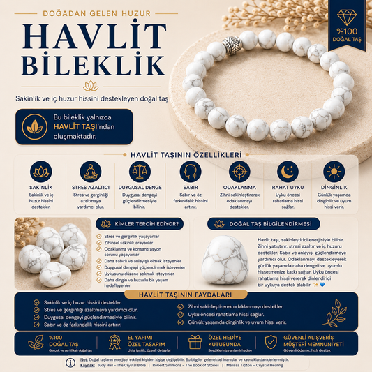 Havlit Taşı Doğal Taş Bileklik