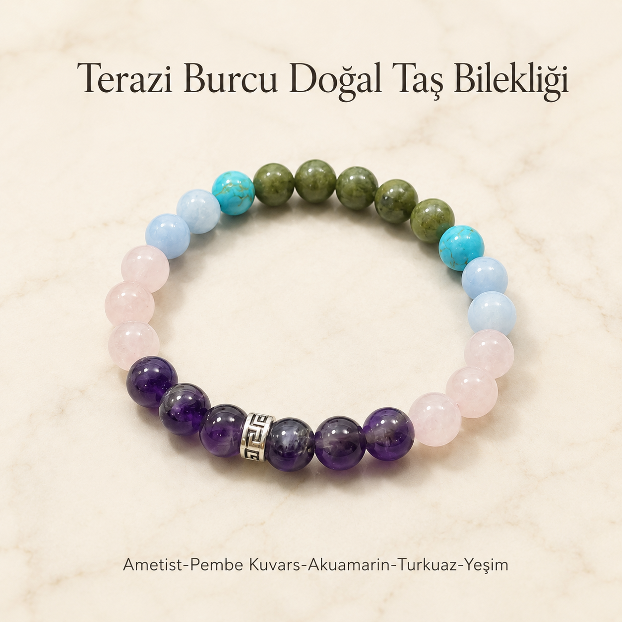 Terazi Burcu Doğal Taş Bilekliği | Burç Koleksiyonu