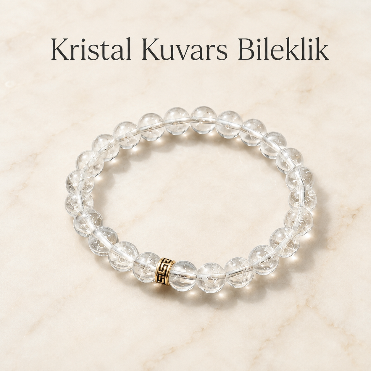 Kristal Kuvars Doğal Taş Bileklik