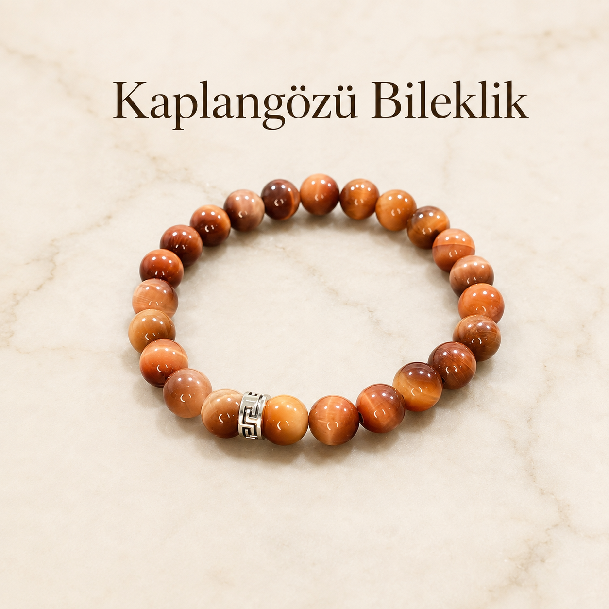 Kaplangözü Doğal Taş Bileklik (Kızıl)