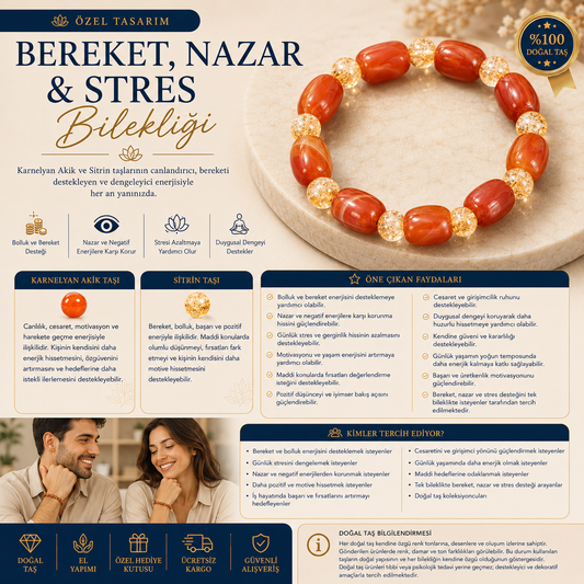 Özel Tasarım Bereket, Nazar & Stres Bilekliği