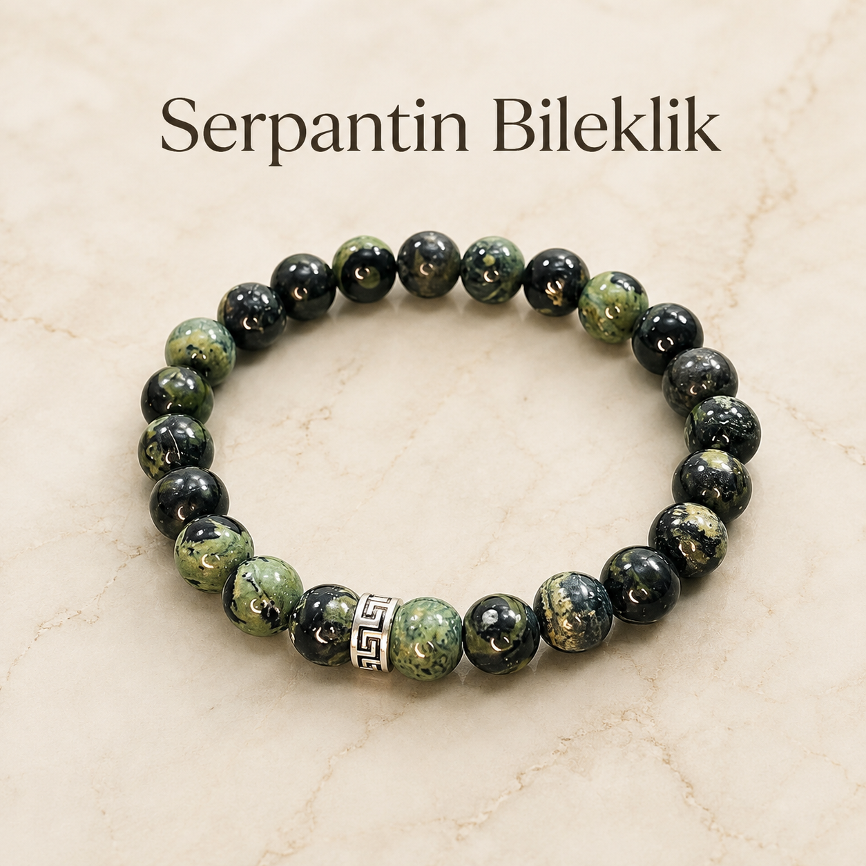 Serpantin Doğal Taş Bileklik