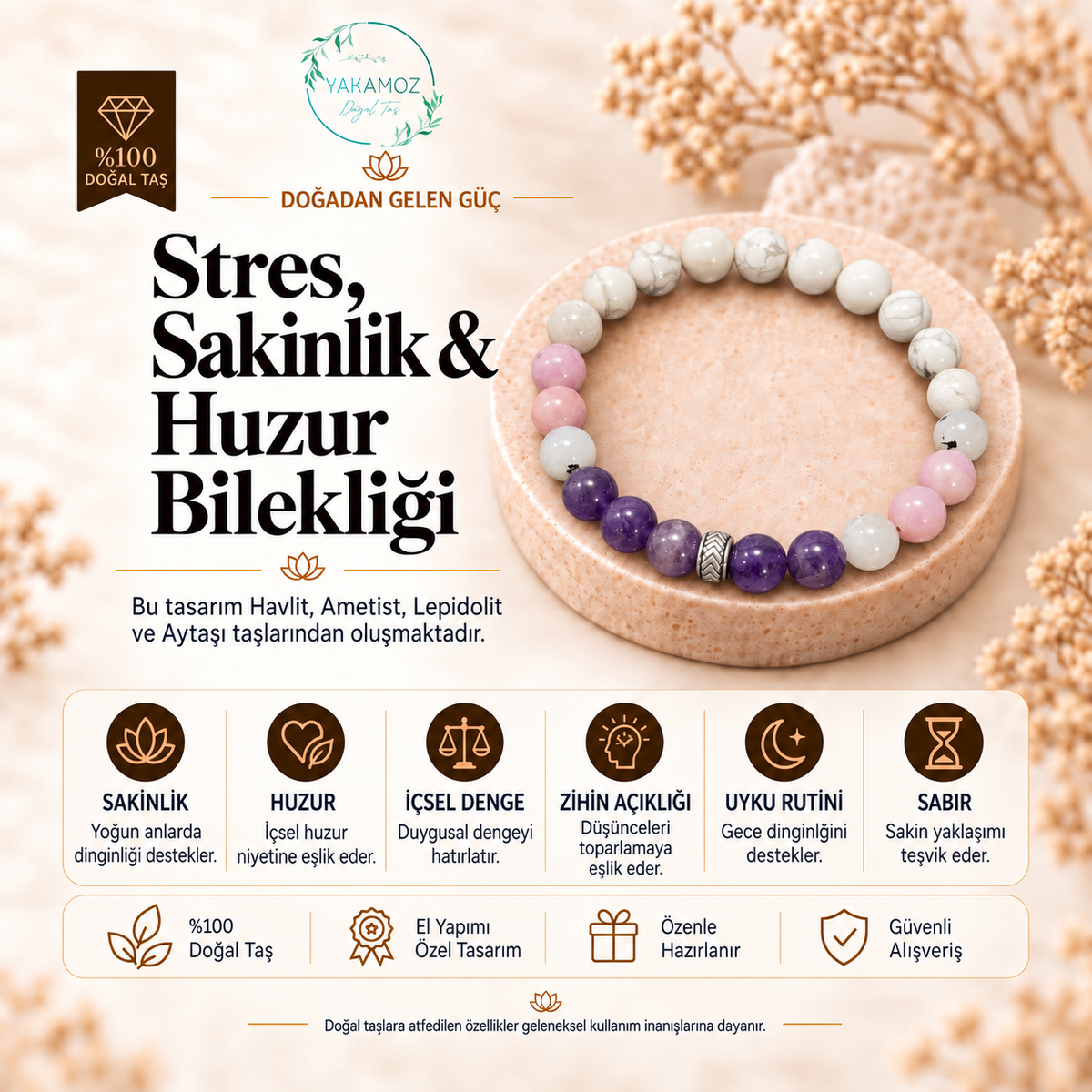 STRES, SAKİNLİK & HUZUR BİLEKLİĞİ