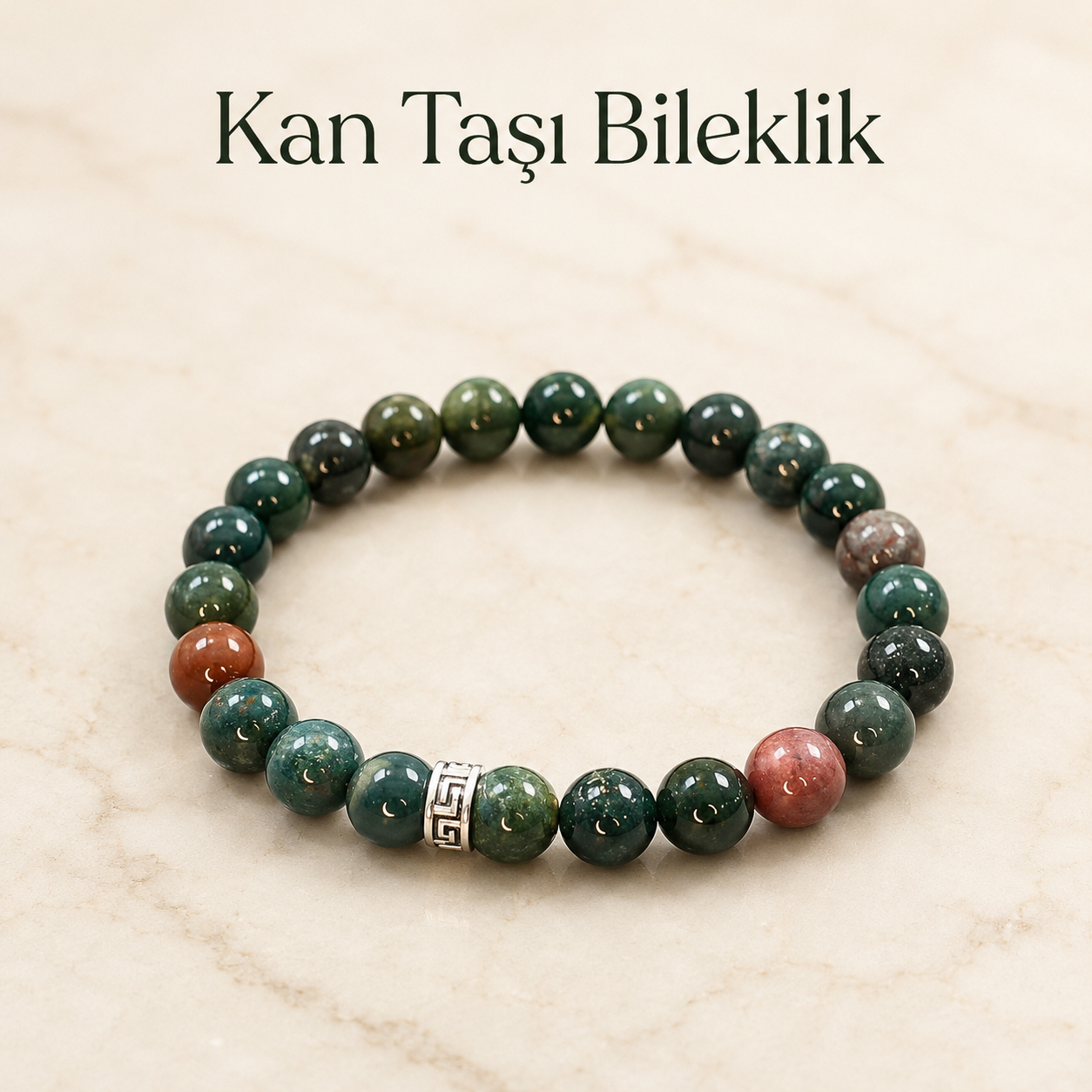 Kan Taşı Doğal Taş Bileklik