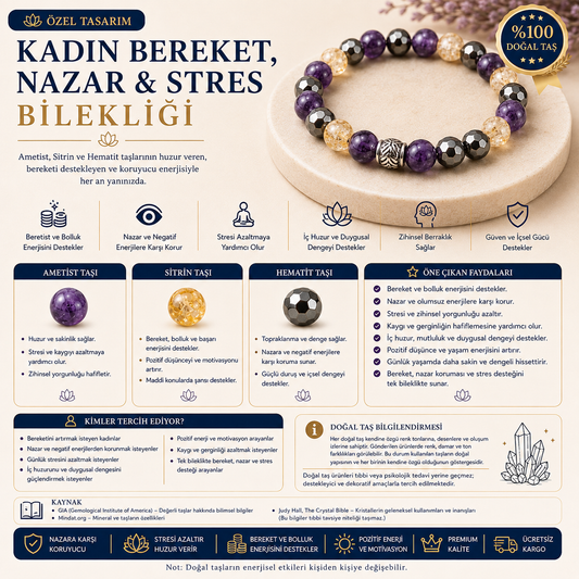 Kadın Bereket, Nazar & Stres Bilekliği