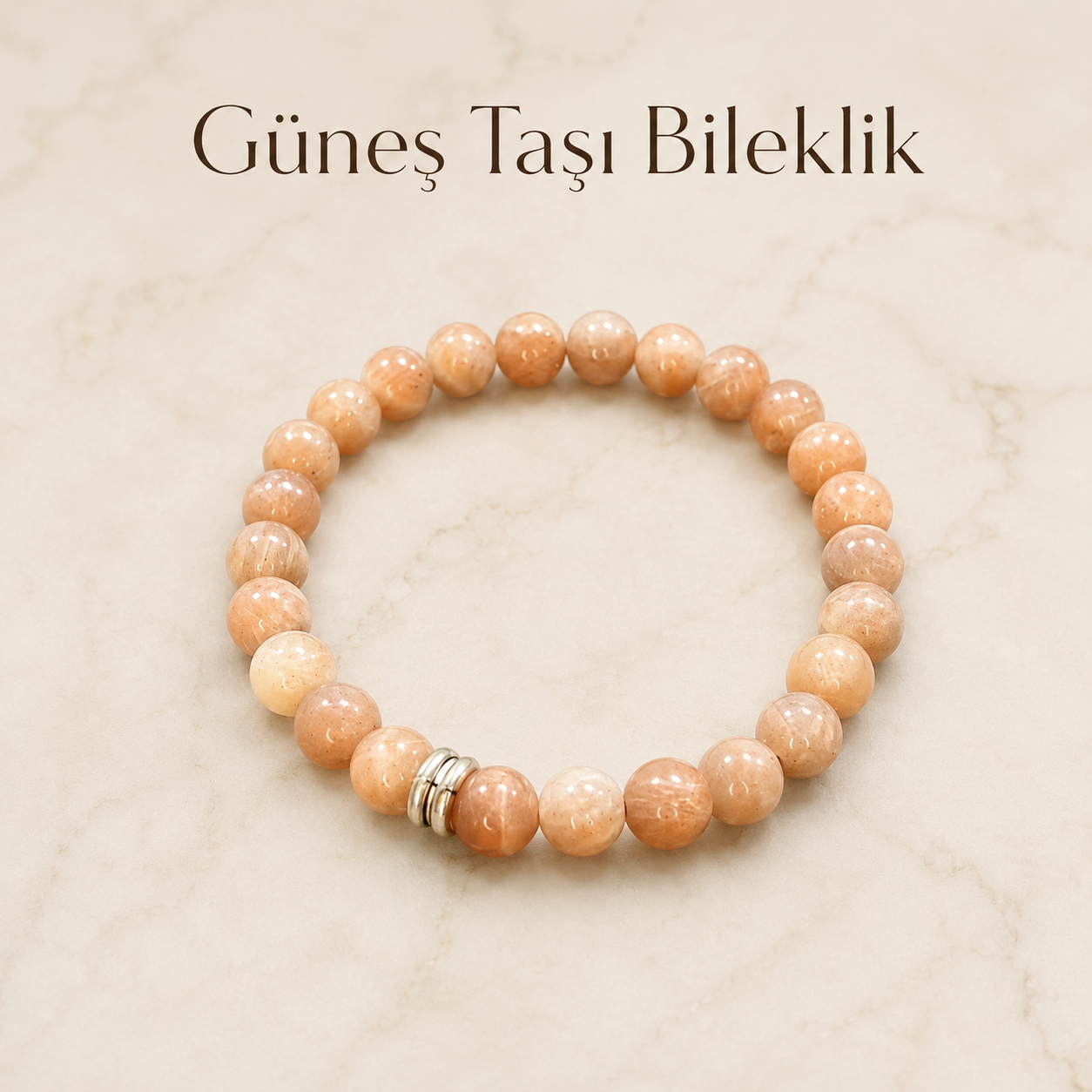 Güneş Taşı Doğal Taş Bileklik