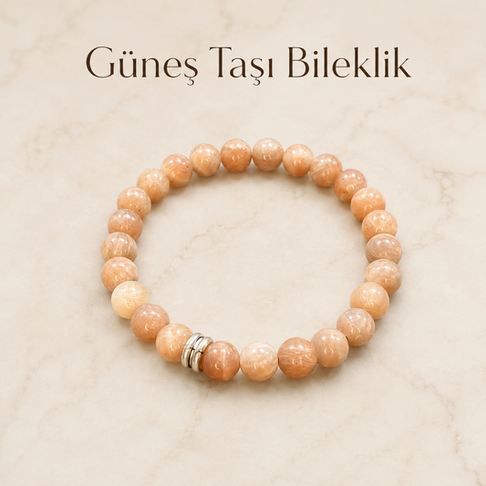Güneş Taşı Doğal Taş Bileklik