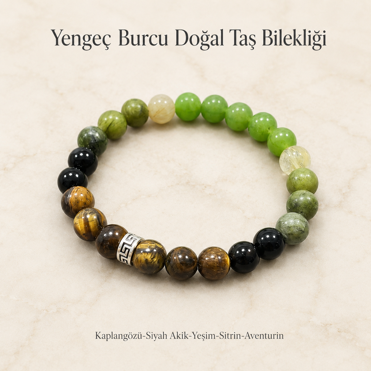 Yengeç Burcu Doğal Taş Bilekliği | Burç Koleksiyonu