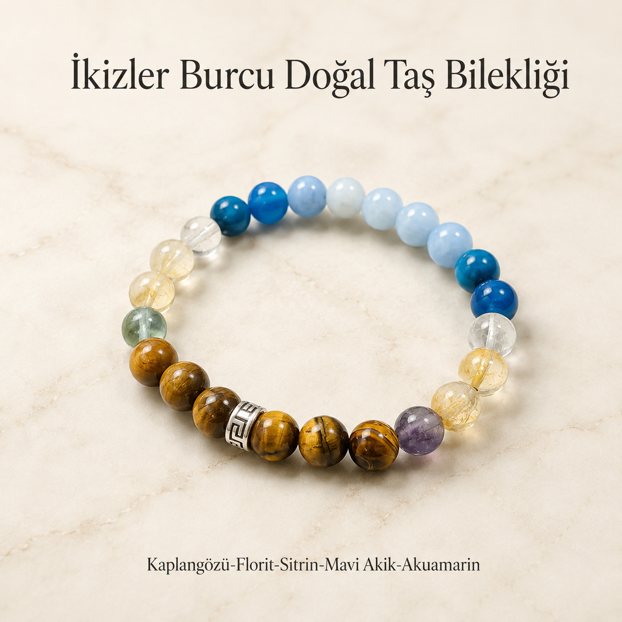 İkizler Burcu Doğal Taş Bilekliği | Burç Koleksiyonu