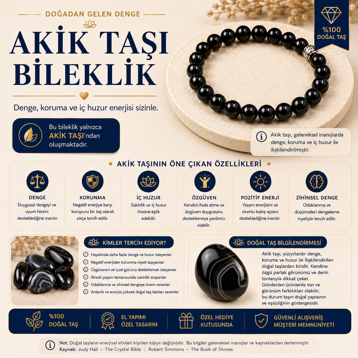 Akik Doğal Taş Bileklik