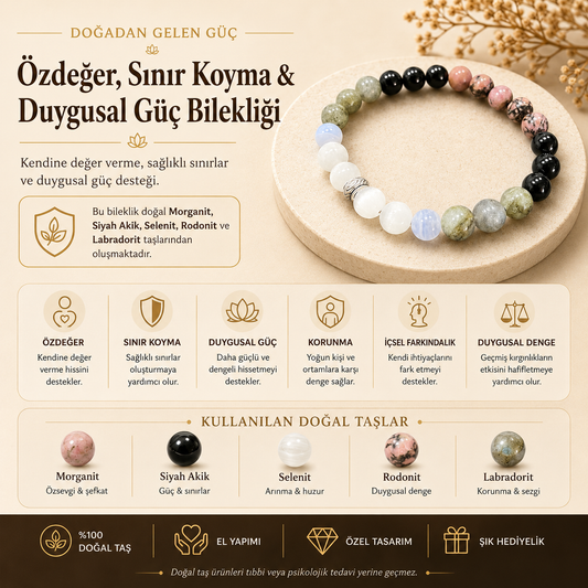💗 Özdeğer, Sınır Koyma & Duygusal Güç Bilekliği 💗