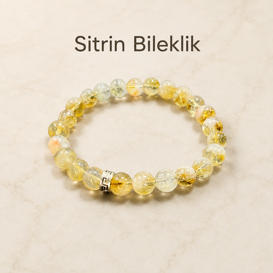 Sitrin Taşı Doğal Taş Bileklik