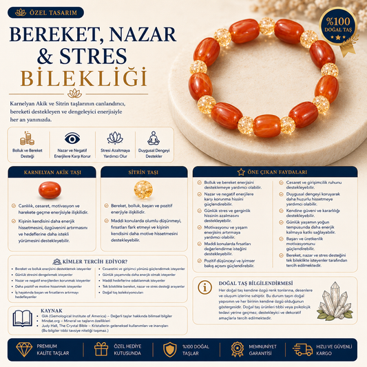 Özel Tasarım Bereket, Nazar & Stres Bilekliği
