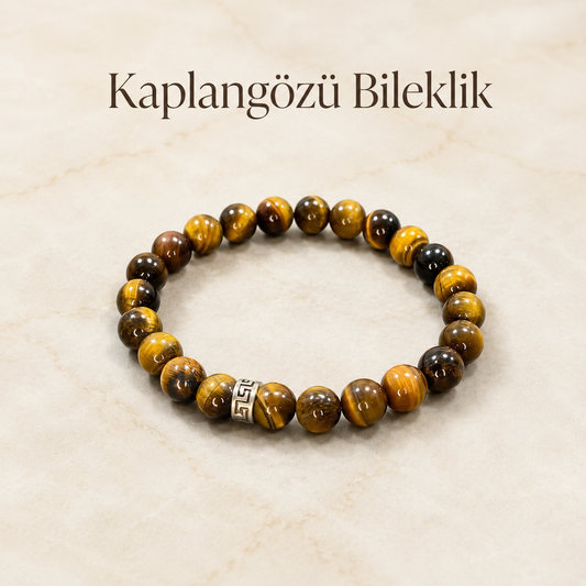 Kaplangözü Doğal Taş Bileklik (Kahverengi)
