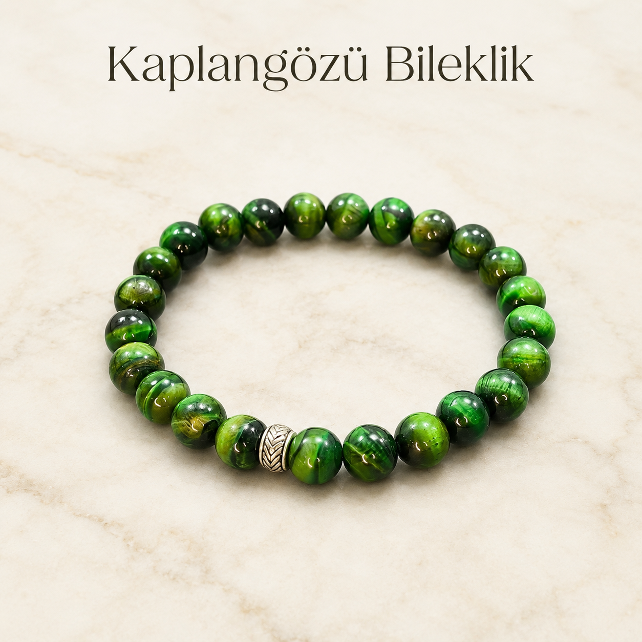 Kaplangözü Doğal Taş Bileklik (Yeşil)