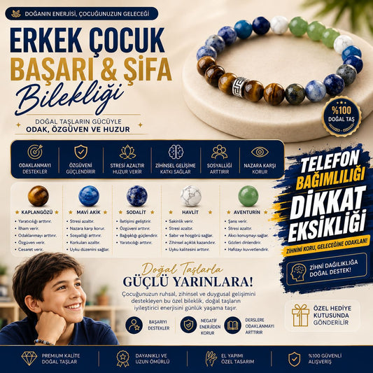 Erkek Çocuk Başarı & Şifa Bilekliği