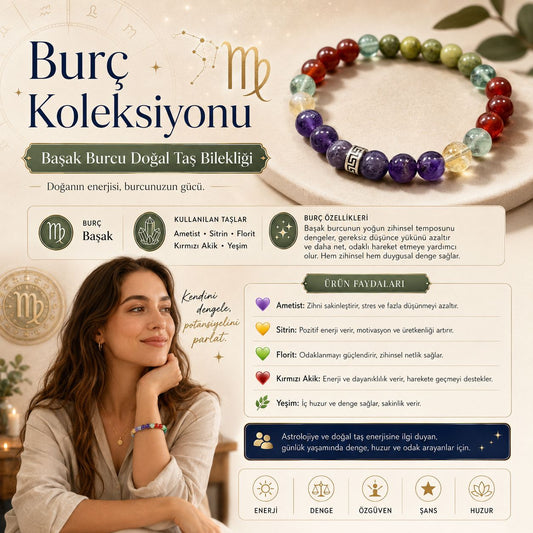 Başak Burcu Doğal Taş Bilekliği | Burç Koleksiyonu