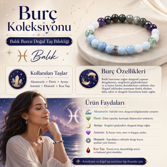 Balık Burcu Doğal Taş Bilekliği | Burç Koleksiyonu