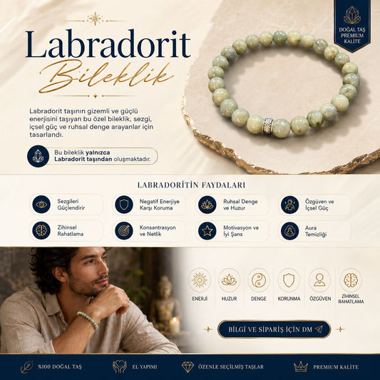 Labradorit Doğal Taş Bileklik