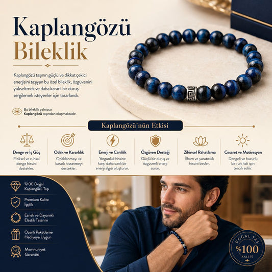 Kaplangözü Doğal Taş Bileklik (Lacivert)