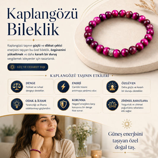 Kaplangözü Doğal Taş Bileklik (Pembe)