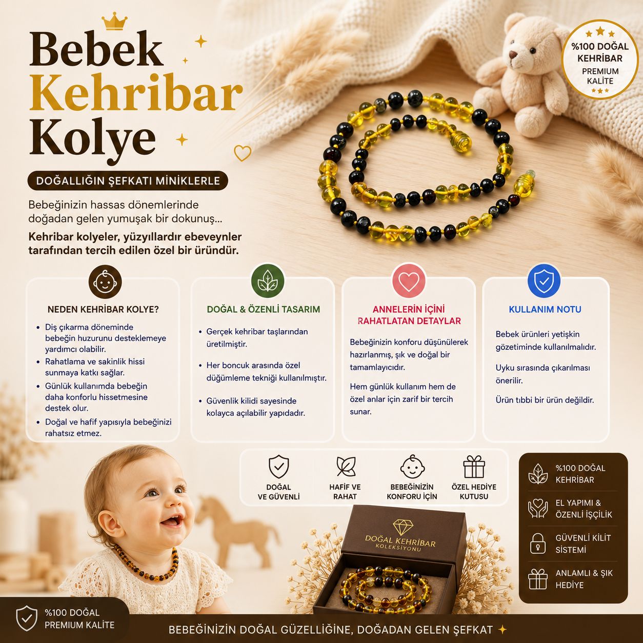 Bebek Kehribar Kolye
