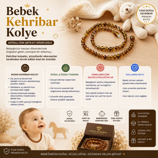 Bebek Kehribar Kolye