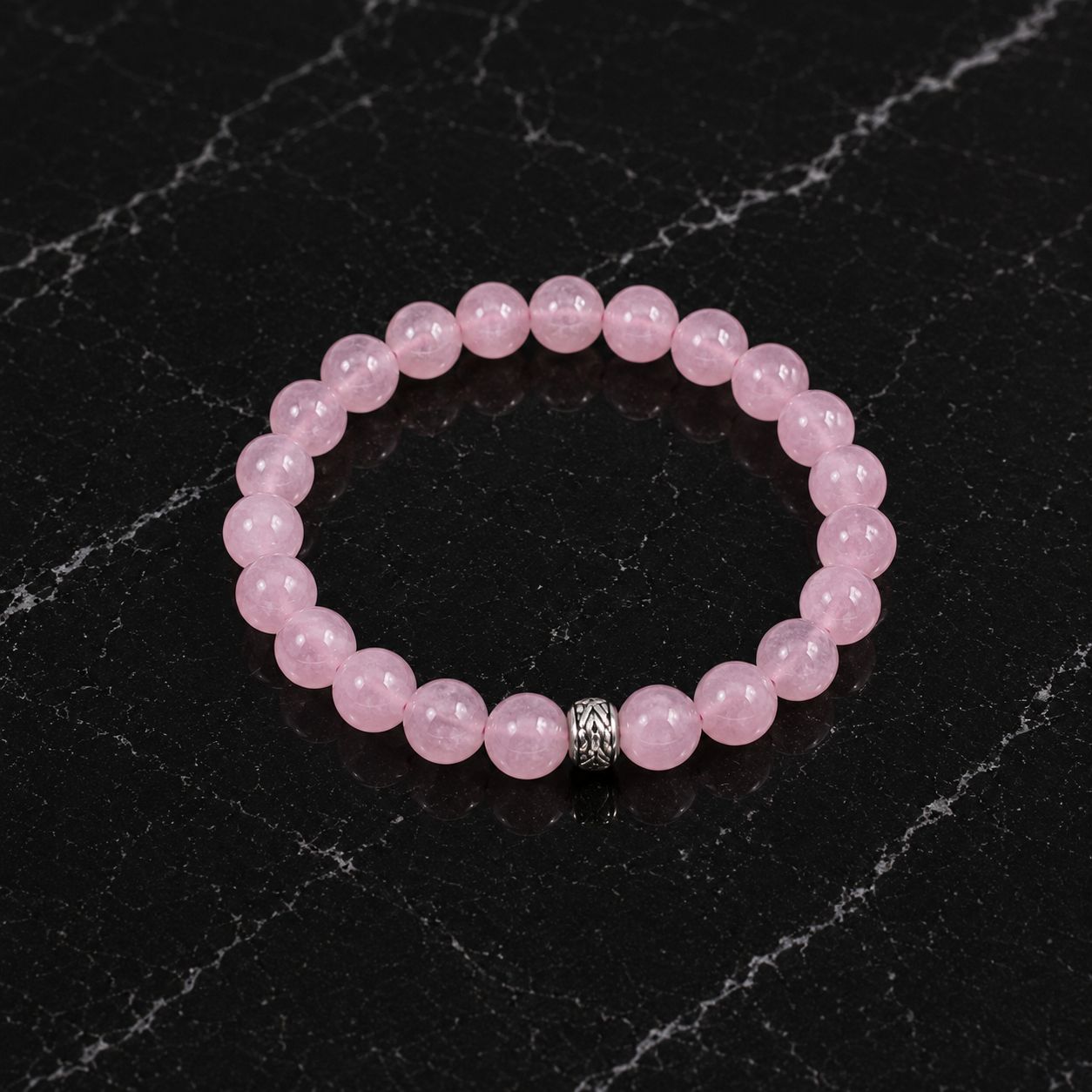 Pembe Kuvars Taşı Doğal Taş Bileklik
